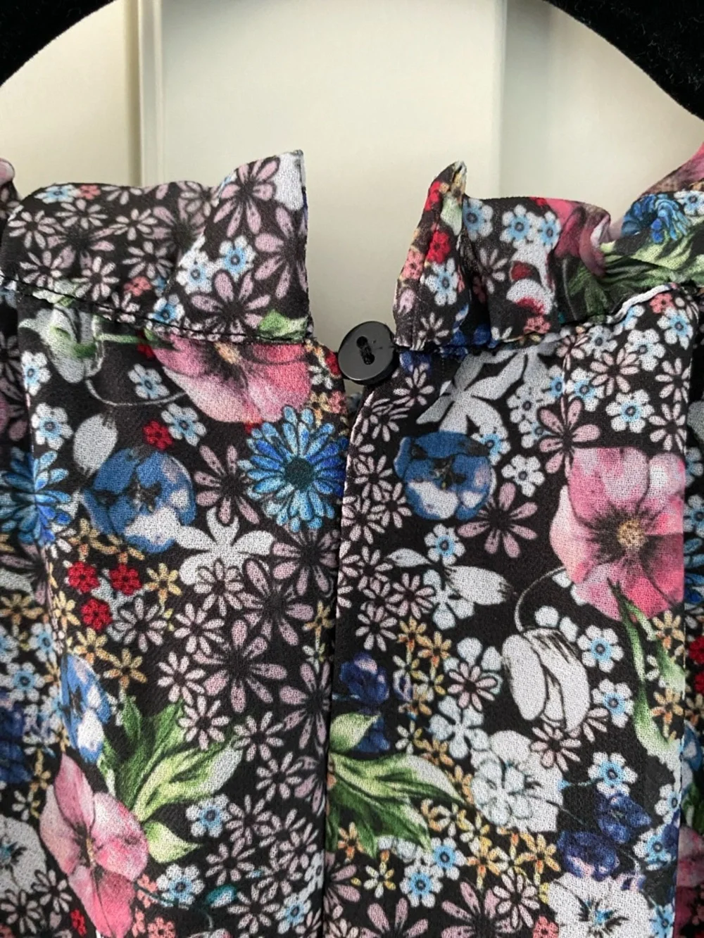 H&M Mulitcolour Floral Chiffon Sleeveless A-Line Dress Size 8 - Picture 9 of 15